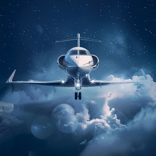 Realistic jets on flat indigo background with subtle blur