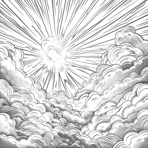 Sunrise breaking through morning clouds