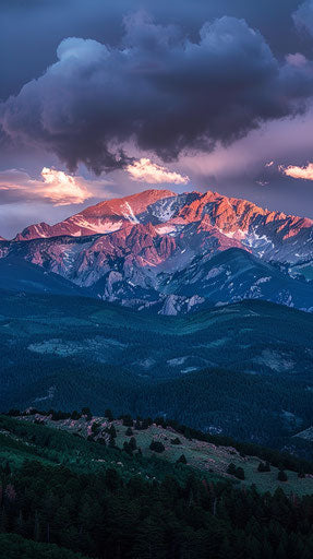 Pikes Peak 1 hour after sunset