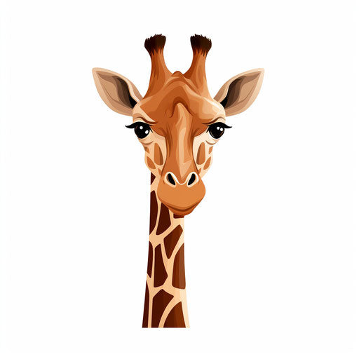 Minimalist giraffe illustration on white background