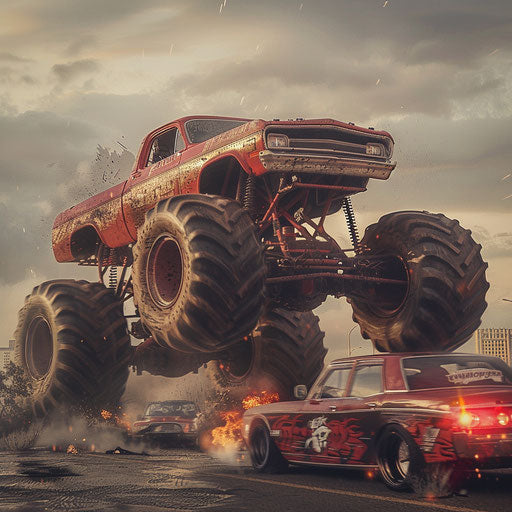 Shelby Daytona monster truck crushing cars