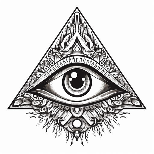 All-seeing eye black and white vector