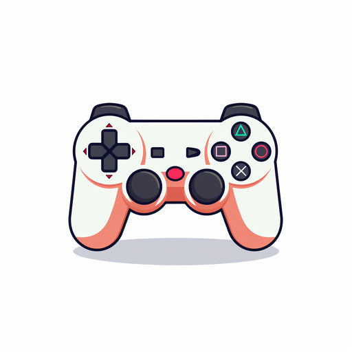 Video game controller clipart in Minimalist style, on white background