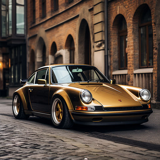 Classic golden sports car