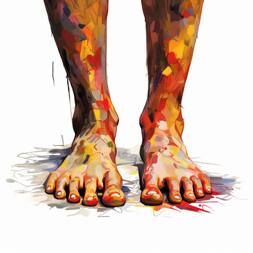 Toes clipart in the style of Oil painting, on a white background