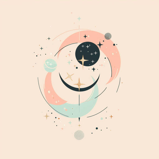 Gemini constellation in pastel minimalist style