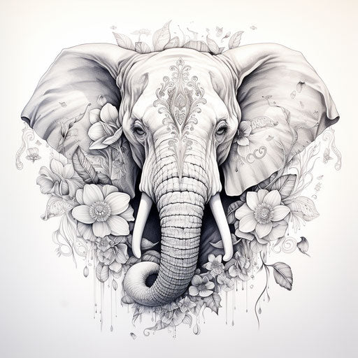 Explosive wildlife elephant mandala art