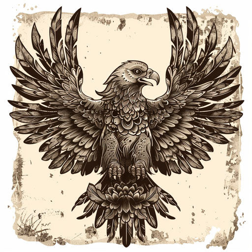 Vintage tattoo sketch of a Mexican eagle