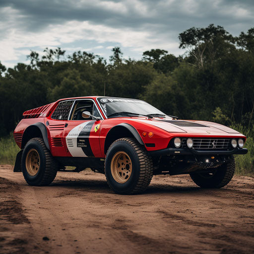 Ferrari GT classic rally version with off-road mods