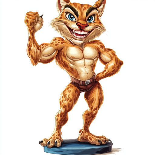 Customizable Cougar Caricature Clipart for Unique Creations