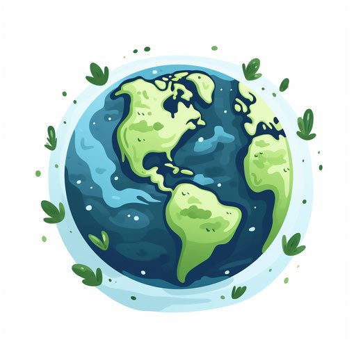 Minimalist Earth illustration on a white background