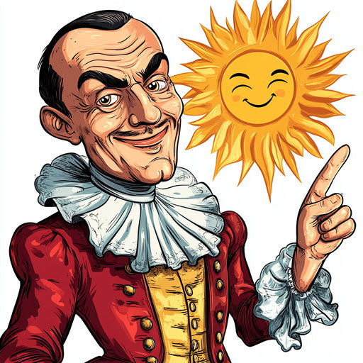 Humorous caricature of a Niccolò Machiavelli caricature clipart with human characteristics