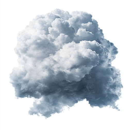 Realistic clipart of a storm cloud, high resolution, isolated