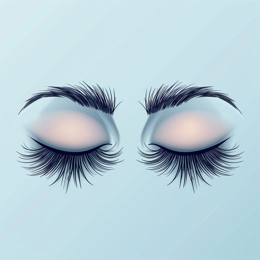 Eyelash clipart in photo realistic style with flat blue background