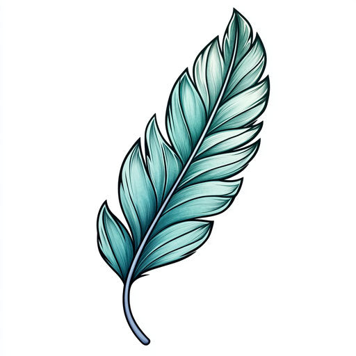 Turquoise feather for small forearm tattoo