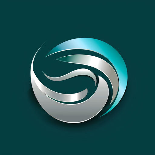 Water logo in teal and silver with a sleek background