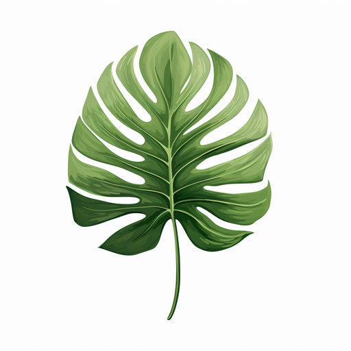 Monstera clipart in Minimalist style on white background