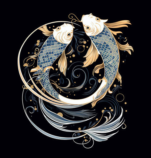 Two koi fish with detailed decorations