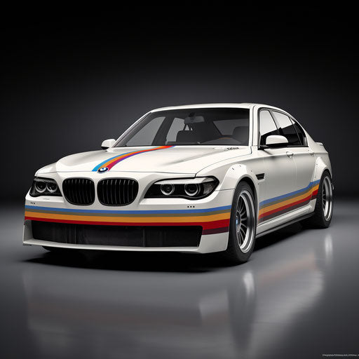 Classic racing stripes of the BMW 7 series