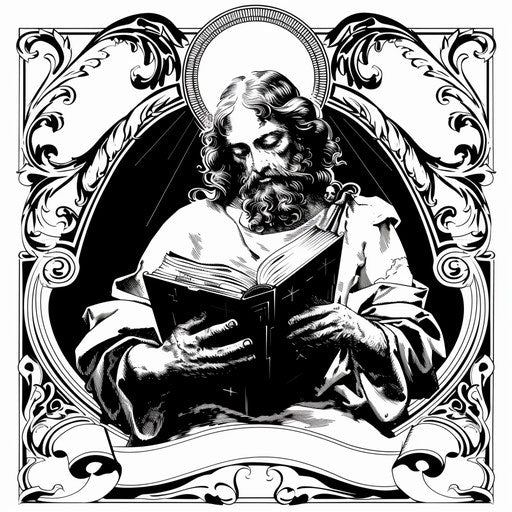 Classical clipart style flat tattoo sketch of the Beatitudes