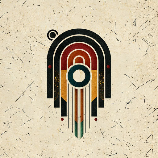 Best logo design with vintage fonts and retro colors, on a textured beige background