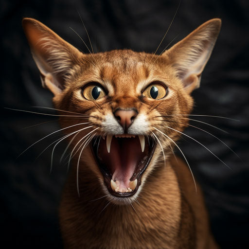 Abyssinian cat meowing