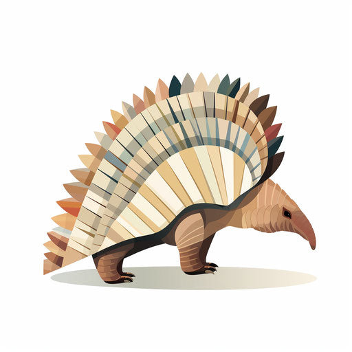Minimalist armadillo clipart on white background