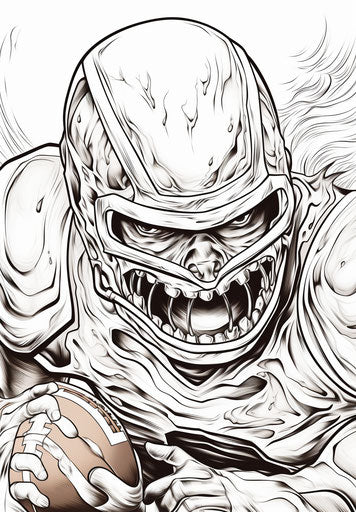 American football star coloring pages, in the style of passage