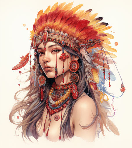 Colorful feathers in the style of Moebius, light maroon, light yellow and dark crimson