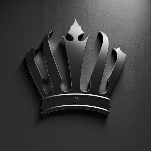 Crown logo in silver and black on a minimalist background