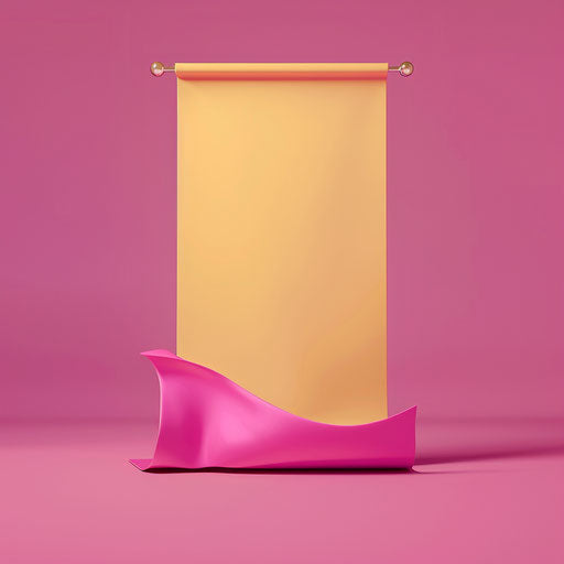 Banner clipart on bright magenta background