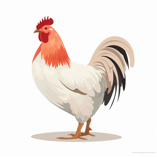 Minimalist style hen illustration on white background