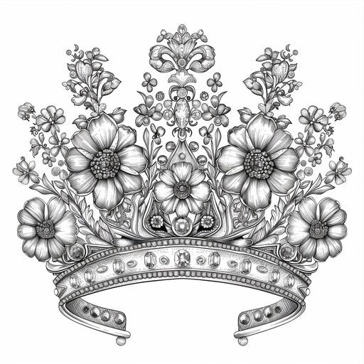 Intricate crown with floral patterns and gemstones