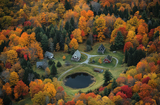 Picturesque autumn landscape of the Adirondacks in New York