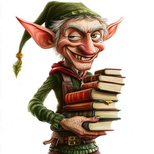 Intriguing Elf Caricature Clipart for Book Illustrations