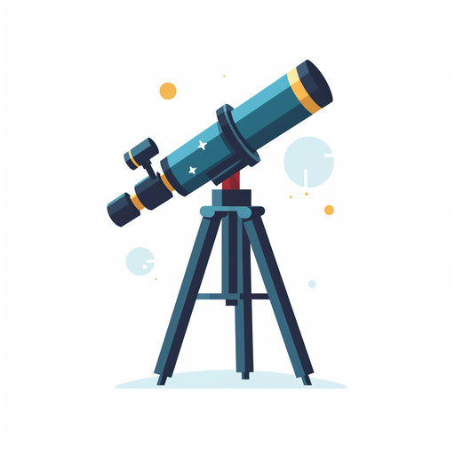 Minimalist Telescope on White Background