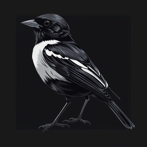 Realistic bird illustration on dark background accentuated