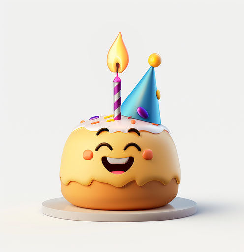 Birthday Celebration, happy face blowing out a candle