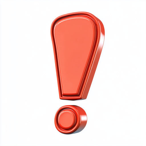 Realistic clipart of an exclamation mark, high resolution, isolated