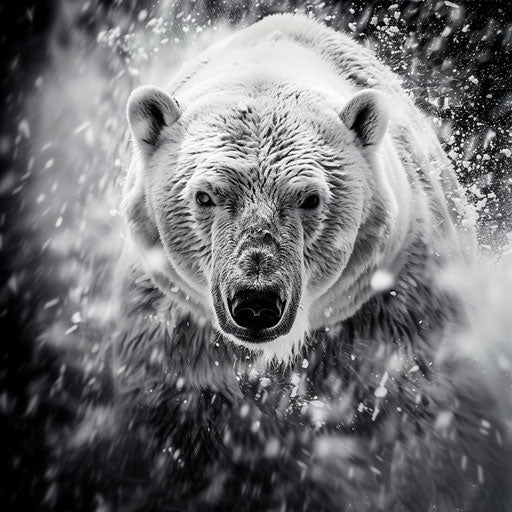 Polar bear in the snowstorm