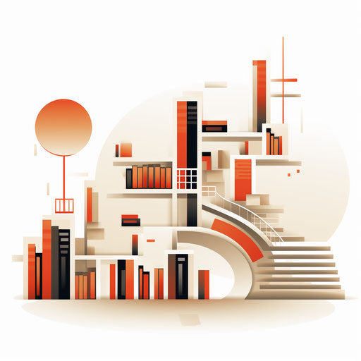 Clipart library in Minimalist style, on white background