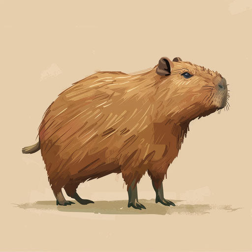 Capybara clipart in a photo-realistic style