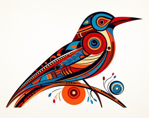 Tribal bird tattoos, opulent ornamentation style