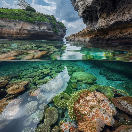 Uluwatu Beach, Indonesia, intricate coral reefs
