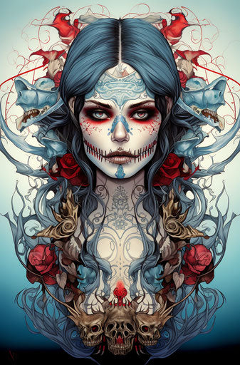 Mexican ladies and female tattoos graphic novel designs
