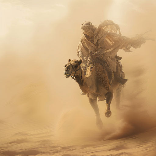 Camel race in the desert