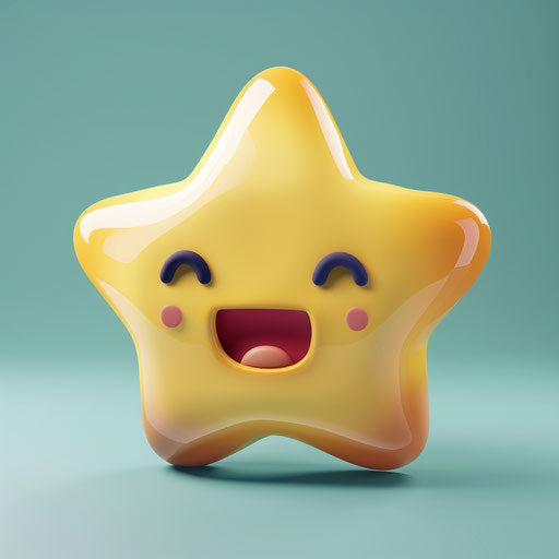 Sculpted emoji star, artistic style