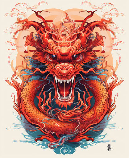 Fire dragon in dragon set vector