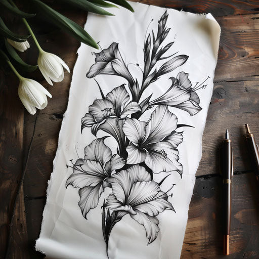 Gladiolus Stencil Tattoo Kit