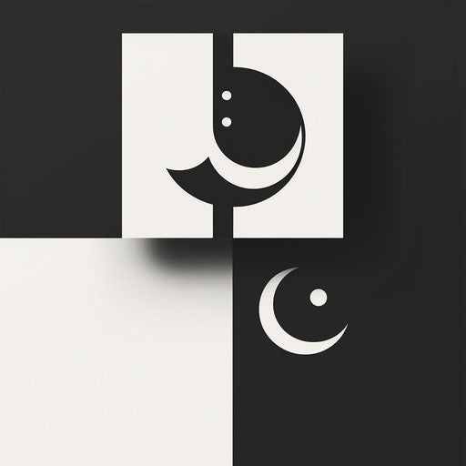 Examples of logos with a modern icon and bold typography, using a monochrome color scheme